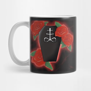 Goth Rose Coffin Tattoo Flash Design Mug